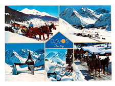 Davos Switzerland Postcard 1990s Postcard Snow Mountains with Stamp No Writing