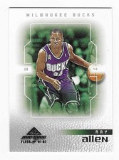 2001-02 Fleer Marquee Ray Allen Milwaukee Bucks Basketball Card #61 HOF