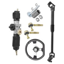 360mm 14 Power Steering Rack Shaft Tie Rod Steering Wheel Kit Atv Utv Buggy