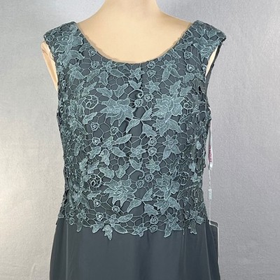 JJ's House Steel Grey Lace Bodice Tiered Chiffon High Low Mother Of the Bride 12