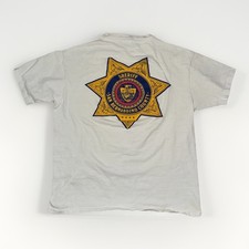 Vintage Made In USA Hanes Sheriffs Graphic T-Shirt White Large 20x24