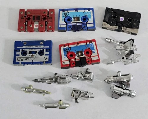 B-264 VINTAGE 1980'S HASBRO G1 TRANSFORMERS MINI CASSETTES VEHICLES LOT