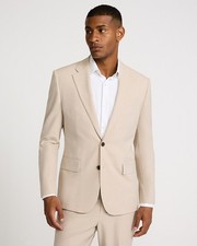 NEW EXPRESS 278 KHAKI SLIM STRETCH SUIT JACKET SZ 36S