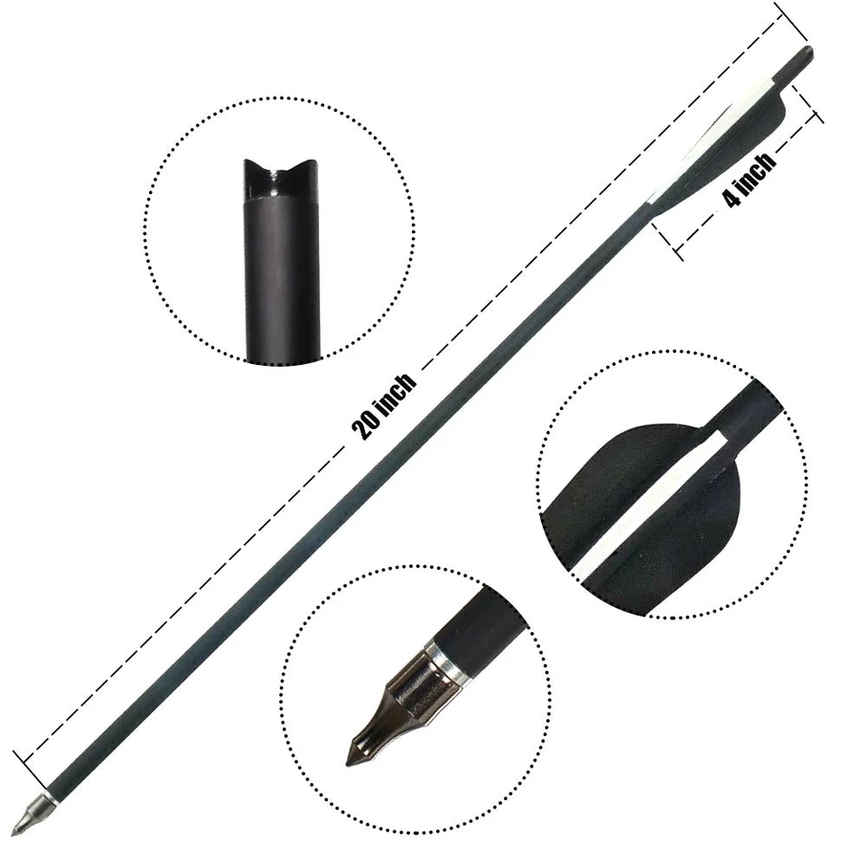 Pernos de ballesta de 20" flechas de ballesta levas iluminadas tiro con arco objetivo de tiro OD8.8 Foto 4 de 4