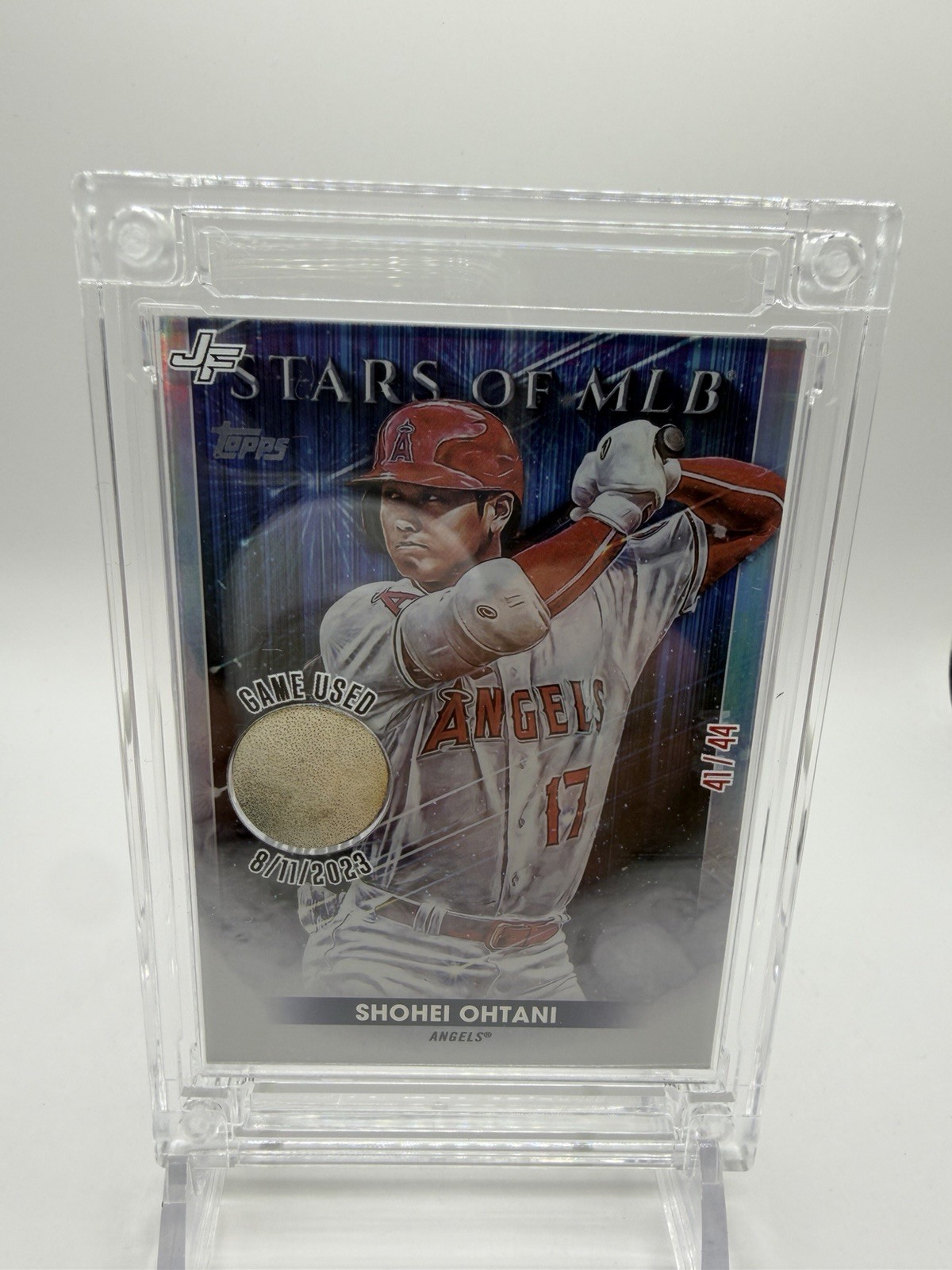 2022 Topps Shohei Ohtani Stars of MLB #SMLB-24 Jersey Fusion Game Used Ball /44 view 5