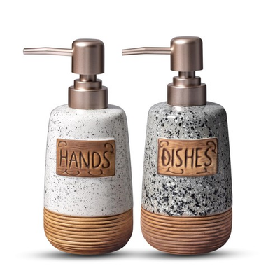 #ad Hand and Dish Soap Dispenser Set Farmhouse Ceramic Soap Dispenser for Kitche... $31.07