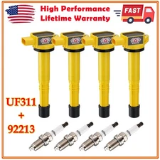NEW 4X Ignition Coil & 4X Spark Plugs for Honda Accord 2.4L L4 2003-2007 UF311