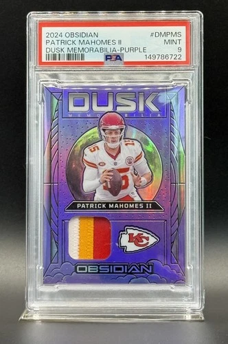 2024 Panini Obsidian Dusk Memorabilia Patrick Mahomes Purple /49 SSP PSA MINT 9