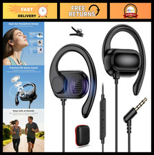 Open-Ear 3.5mm Headphones with Adjustable Earhook, Mic Volume Control - HiFi S