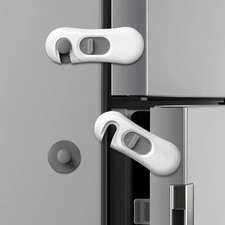 5-Pack Child Proof Refrigerator Lock with 3M Adhesive, Baby White