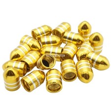 20x Ventilkappen Gold/Orange Auto & Motorrad – Metall Kegel mit Dichtung – Fü...