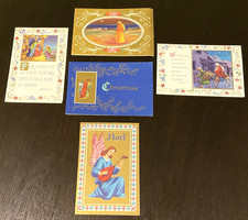 1970's Christian Christmas Cards Lot of 5 Norcross 4 Unsigned Shephards Mary Vtg
