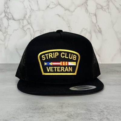 Strip Club Veteran Funny SnapBack Hat Yupong Black - Brand New