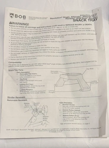 BOB Gear® Deluxe Snack Tray for Single Jogging Strollers See Details - Picture 14 of 15