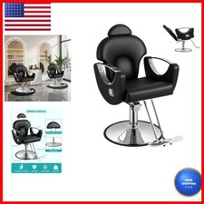 ROWIEP LFY30002BS Reclining Barber Salon Chair 360 Swivel Heavy Duty Hydraulic