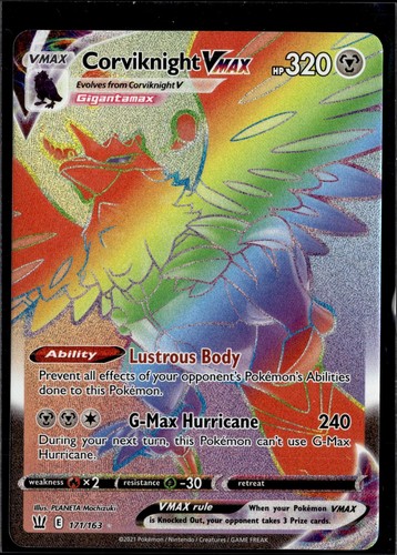 Corviknight VMAX 171/163 Rainbow Rare Battle Styles Pokemon Holo Near Mint