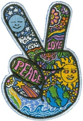 Peace Hand Finger - Dan Morris Zum Aufbügeln / Zum Aufnähen Bestickt Patch -