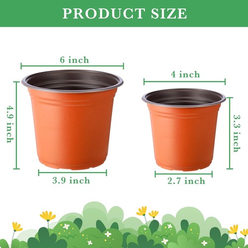 1500 Pcs 6 Inch Plastic Plants Nursery Pots Bulk Seedling Flower Plant Contai... - Picture 2 of 6