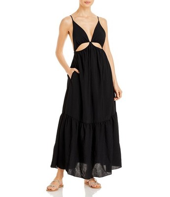 Jonathan Simkhai Calliope Cut Out Dress, Medium, Black