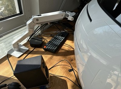 Ergotron HX-Monitorarm weiß mit Tischhalterung