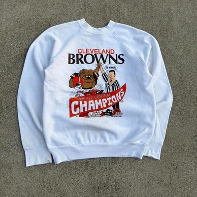 1989 AFC champs NFL Cleveland Browns graphic crewneck AN59026