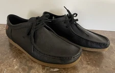 Clarks Mens Shacre II Run Moccasin Black Leather Lace up Extreme Comfort 9 M