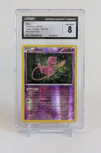 Mew Pokémon 2016 Fates Collide 29/124 Reverse Holo CGC 8