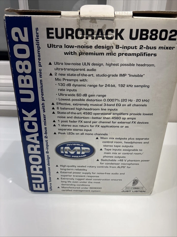 Behringer Eurorack UB802 Ultra Low-Noise 8-Input 2-Bus Mixer   - Image 4 of 4