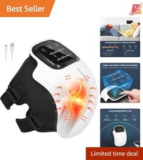 Knee Massager Cordless Heated Vibration Adjustable Straps Portable Relief