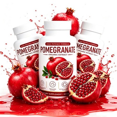 3X Alevia Organic Pomegranate Extract Capsules Natural Antioxidant Supplement
