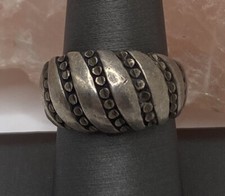 Vintage Sterling Silver Ribbed Dome Ring Size 8