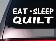 Eat Sleep Quilt Sticker G984 8" vinyl quilting stitch needle rack blanket sew