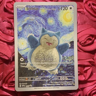 SNORLAX X VAN GOGH STARRY NIGHT Goddess Waifu Anime ACG Holo Girl Card Happy