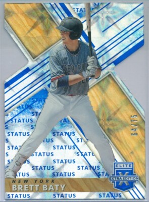 2019 PANINI ELITE EXTRA EDITION STATUS BLUE DIE-CUT BRETT BATY #12 64/75 METS
