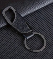 3  Black/Black PU Leather Stainless Steel Keychain Backpack Purse New B1648