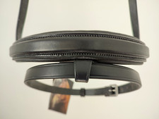 E JEFFRIES FLASH NOSEBAND, Full Size, Black, PREMIER 'Tie Down' Crank, NWT