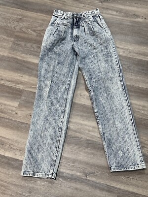 Vintage Wrangler Womens Jeans Size High Waist Front Pleat Acid Wash Mom  Jeans
