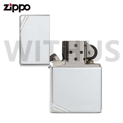 Zippo 14 Sterling Silver Vintage Slashes Lighter High Polished