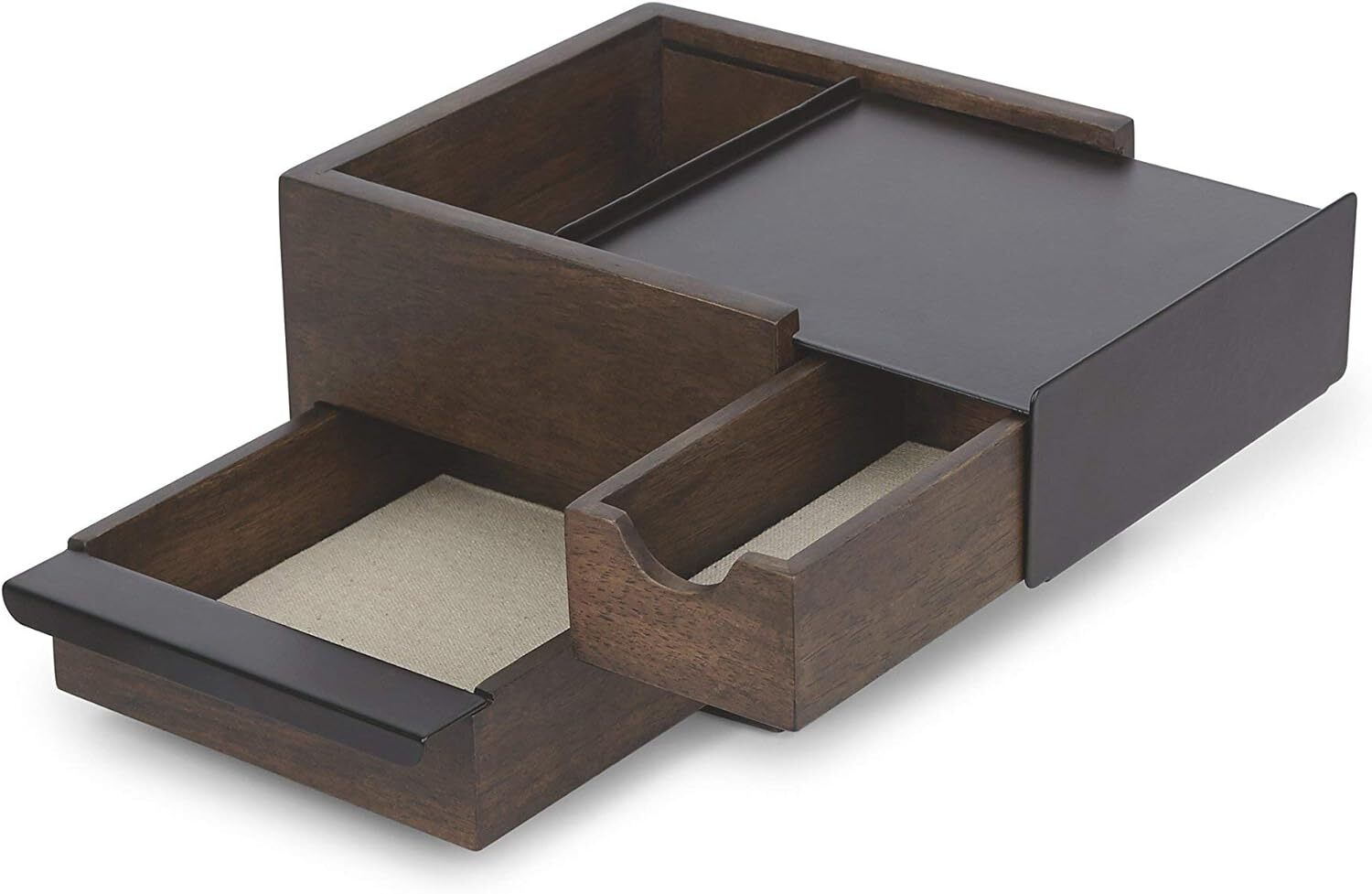 Umbra Mini Stowit Portagioie, Legno Di Hevea, Nero/Noce, Piccolo, Nero/Noce