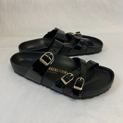 Birkenstock New w/o Box Franca Black Natural Leather Patent