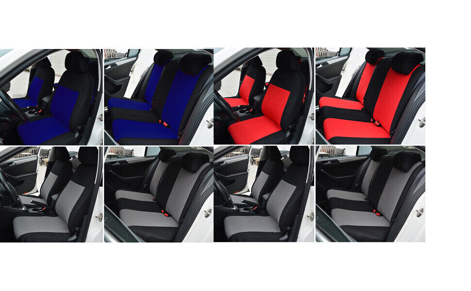 Coprisedili Universali per Auto Kit Anteriore e Posteriore Rosso / Nero Soft - Miniatura 4