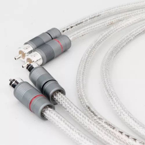 Coppia Cavo RCA Argento Massiccio Puro 4N HiFi Audio Interconnessione Filo RCA a RCA Spina - Foto 4 di 6