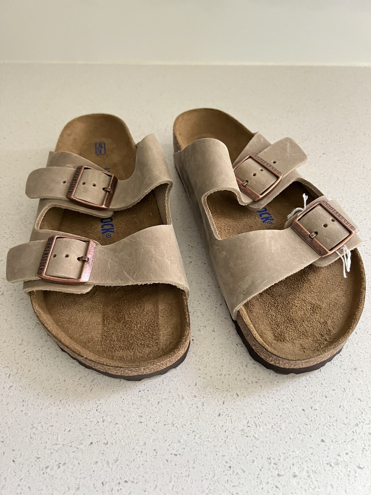 Birkenstock Arizona Soft Footbed Slides Sandals Taupe EU 41 | eBay