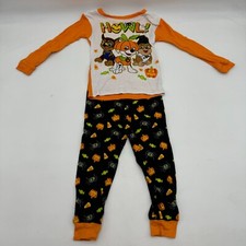 2 pc Paw Patrol Kids Pajama Set Halloween Howl Pumpkin Candy Toddler Size 4T