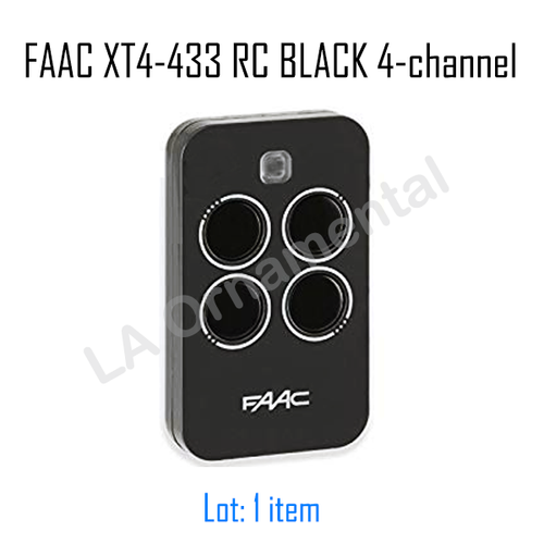 Remote Control FAAC XT4-433 RC BLACK 4 channel transmitters, Range up to 100 m - 第 1/1 張圖片