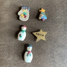 Quacker Factory Button Covers Winter Snow Star Lot 5 Vintage Dress Shirt