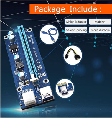  PCIE Riser, YIKESHU 3 Pack PCIe PCI-E 16 x 8x 4 x 1x Powered Riser Adapter Card