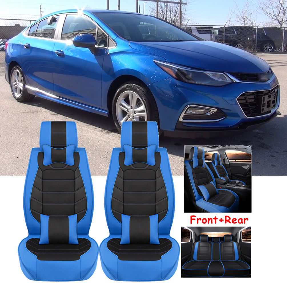 PU Leather Car Seat Cover 5-Seat Full Set Front Rear Cushion For Chevrolet Cruze