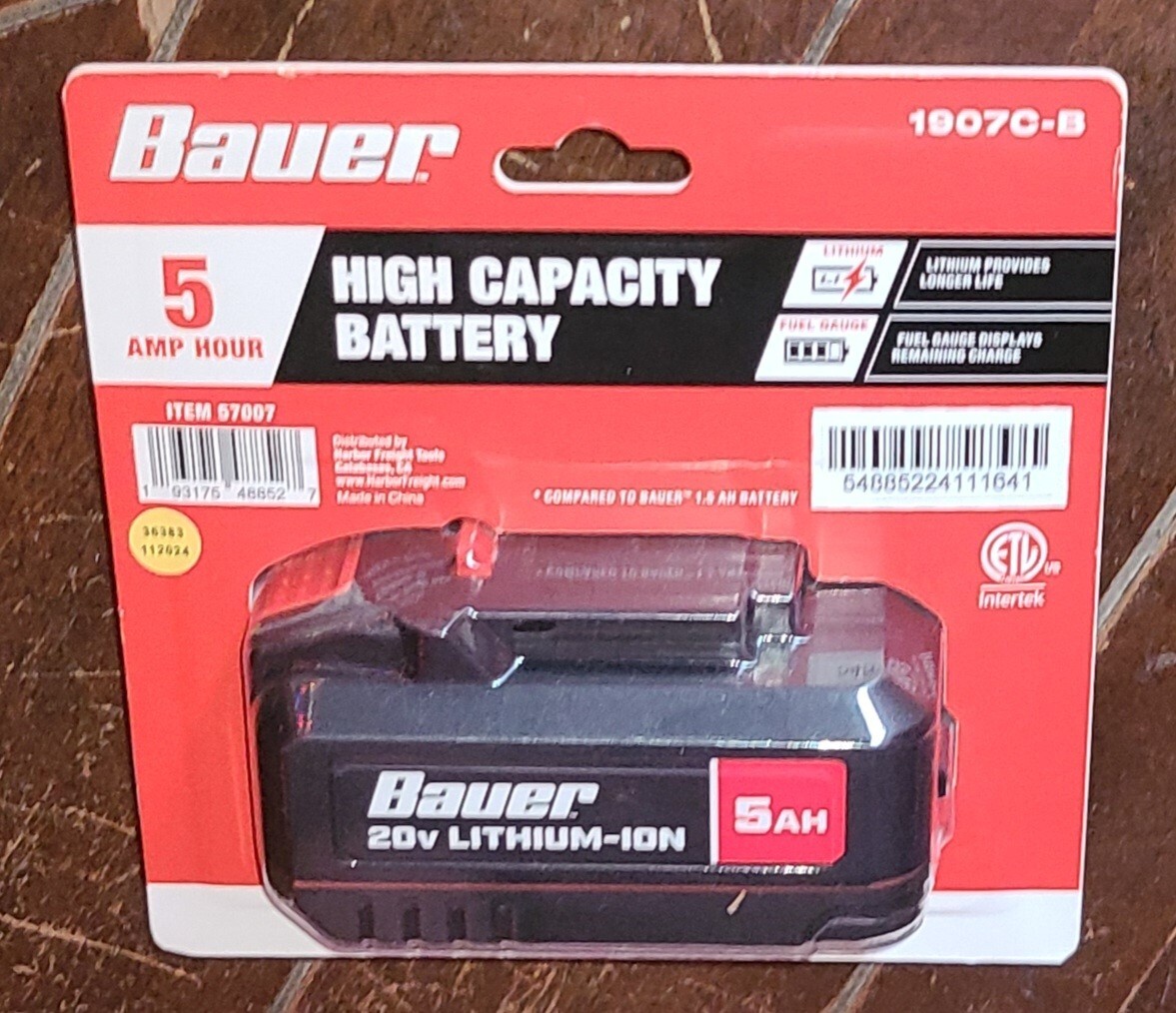Bauer 5Ah 20V Lithium-Ion Battery 2-Pack Model 57007 Black for sale ...