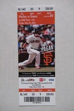 SAN FRANCISCO GIANTS VS MIAMI MARLINS 5/16/2014 FULL TICKET~ ANGEL PAGAN